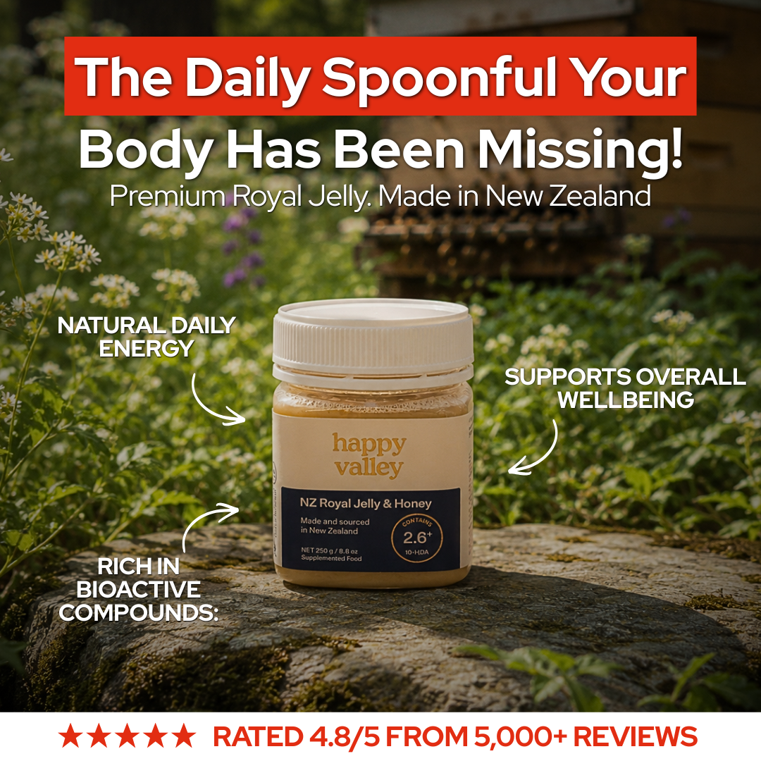 Happy Valley Honey - NZ Royal Jelly & Honey - Angle 2
